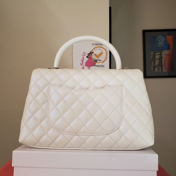 Chanel coco handle iridescent white gold hw small bag - Picture 14 of 14